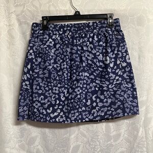 Stylish Blue Leopard Patterned Skort